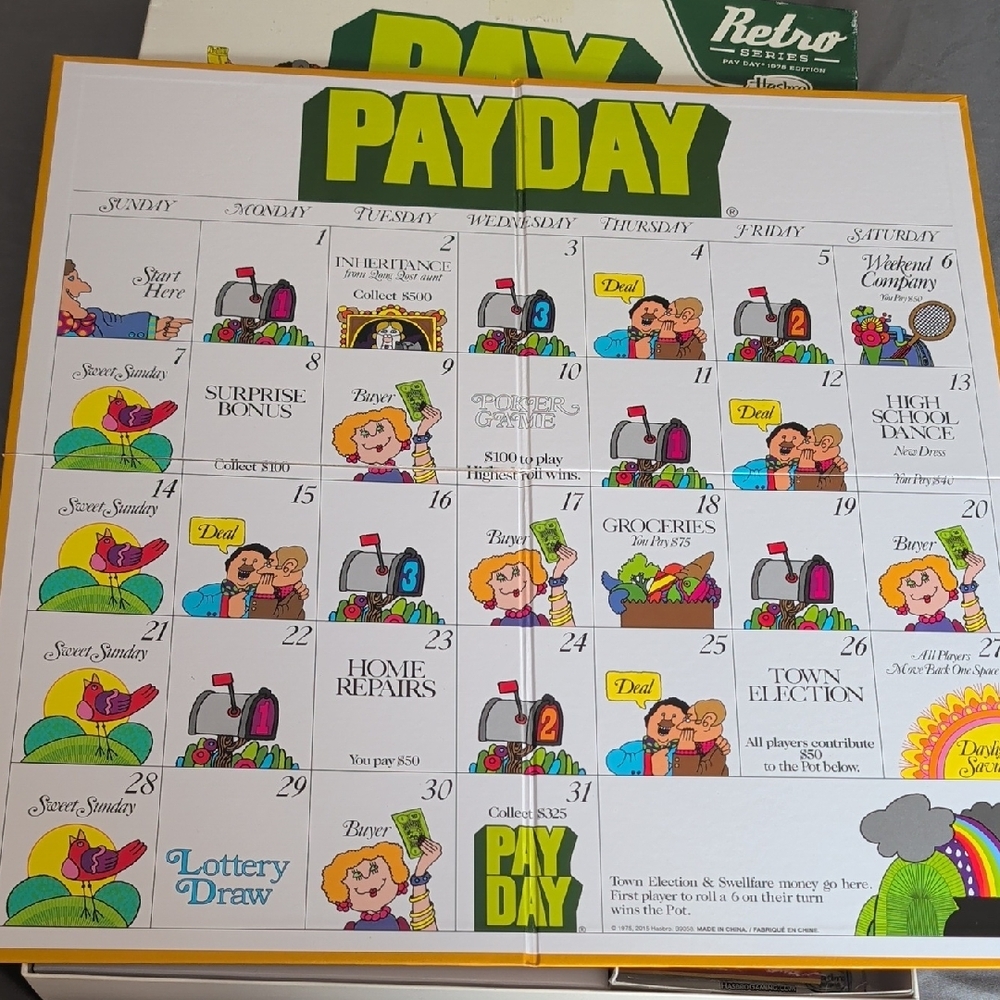 Hasbro Pay Day Game Box - Bright Yellow & Green Logo - Picture 4 of 5